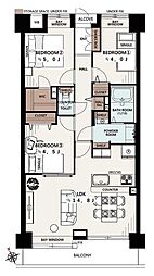 ルネ戸田公園駅前 3LDKの間取図画像