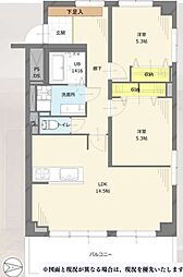 愛マンション 2LDKの間取図画像