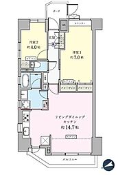 サンハイツ戸田公園 2LDKの間取図画像