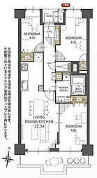 ライオンズプラザ大宮 3LDKの間取図画像