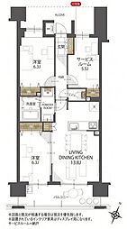 キララガーデンガーデンコート 3LDKの間取図画像