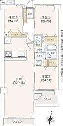 コスモ浦和常盤 3LDKの間取図画像