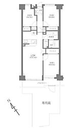 武蔵浦和第2ローヤルコーポ 4LDKの間取図画像