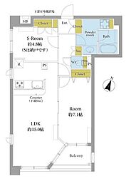 ゼクシア大宮上落合 1SLDKの間取図画像