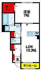 H.STYLE　III 1階1LDKの間取り