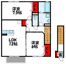フォンティーヌ清水 B棟 2階/205