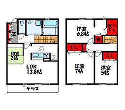 コンフォルタ柚月B 3LDKの間取図画像