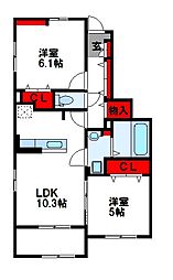 フィールドノア 2LDKの間取図画像