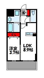 Forbis原町駅前 1LDKの間取図画像