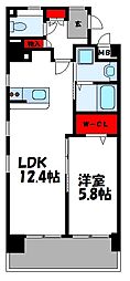 プレステージ空港東 1LDKの間取図画像