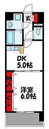 エクセルコート 1DKの間取図画像