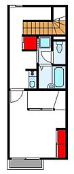 レオパレス柚の木 1Kの間取図画像