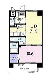 スカイウィング 1LDKの間取図画像
