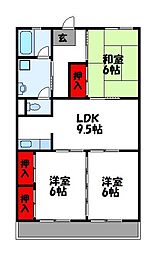 篠栗尾仲ビル 3LDKの間取図画像