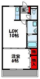フォレスト石原 1LDKの間取図画像