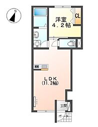 フラワーコート別府西 1LDKの間取図画像