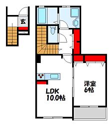 ベルフォーレ 1LDKの間取図画像