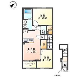 ラクードシャA 2LDKの間取図画像