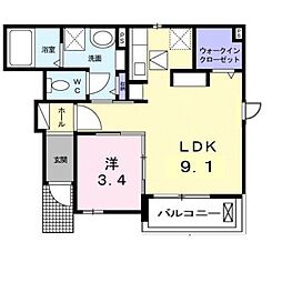 ラルーチェ 1LDKの間取図画像