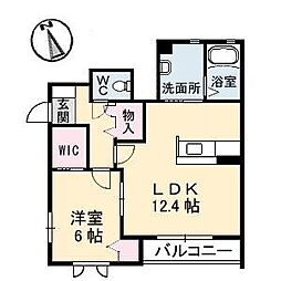 エスペラント 1LDKの間取図画像
