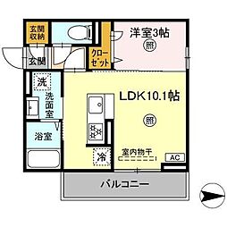 ロイヤルステージ皆生新田 1LDKの間取図画像
