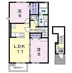 サンパティオ1 2LDKの間取図画像