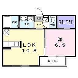 ハッピー・ハイツ 1LDKの間取図画像