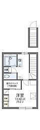 レオパレスグレイス 1Kの間取図画像