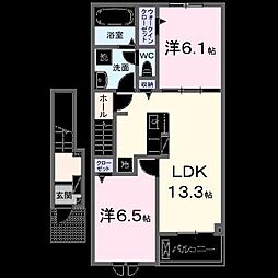 ウニコII 2LDKの間取図画像