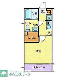 JR常磐線 松戸駅 徒歩10分の賃貸マンション 2階1Kの間取り
