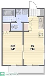東武野田線 六実駅 徒歩5分の賃貸アパート 1階1DKの間取り