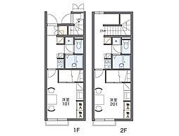 レオパレスグランシャリオ　Ａ 2階1Kの間取り