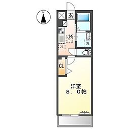 Ｒｅ-Ｃｈｉ 1ｓｔ 2階1Kの間取り