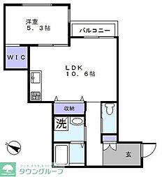 ＳＯＮＯＲＡ滝不動 1階1LDKの間取り