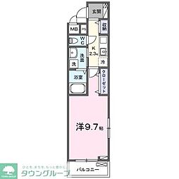 トポリーノ 3階1Kの間取り