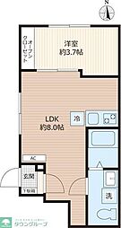 シオンA棟 1階1LDKの間取り