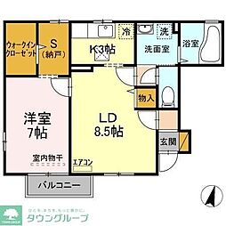 吉野ハイツ　III棟 1階1SLDKの間取り