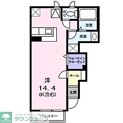 グレイスコート 1階ワンルームの間取り