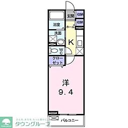 カーサ・アニメート 1階1Kの間取り