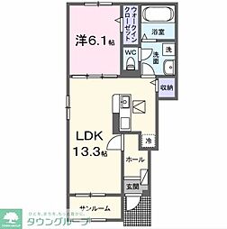 レ　プリューム　ドゥ 1階1LDKの間取り