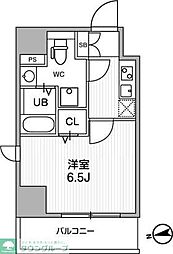 LIMERESIDENCE KITAMATSUDO 2階1Kの間取り