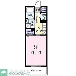 M's柏の葉 1Kの間取図画像