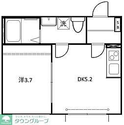 ブランテラス五香西 1DKの間取図画像