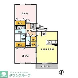 サンモール六実 2LDKの間取図画像