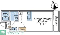 NOKKA鎌ケ谷 ワンルームの間取図画像