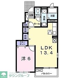 ガーデンプレイス木下 1LDKの間取図画像