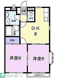 エピナール 2DKの間取図画像