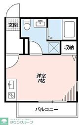 PreciousEarth逆井 1Kの間取図画像