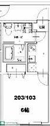ソランジュ鎌ヶ谷 1Kの間取図画像