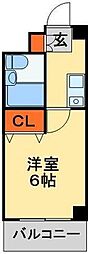 リエス西船橋 1Kの間取図画像